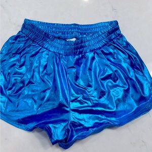 Metallic blue shorts